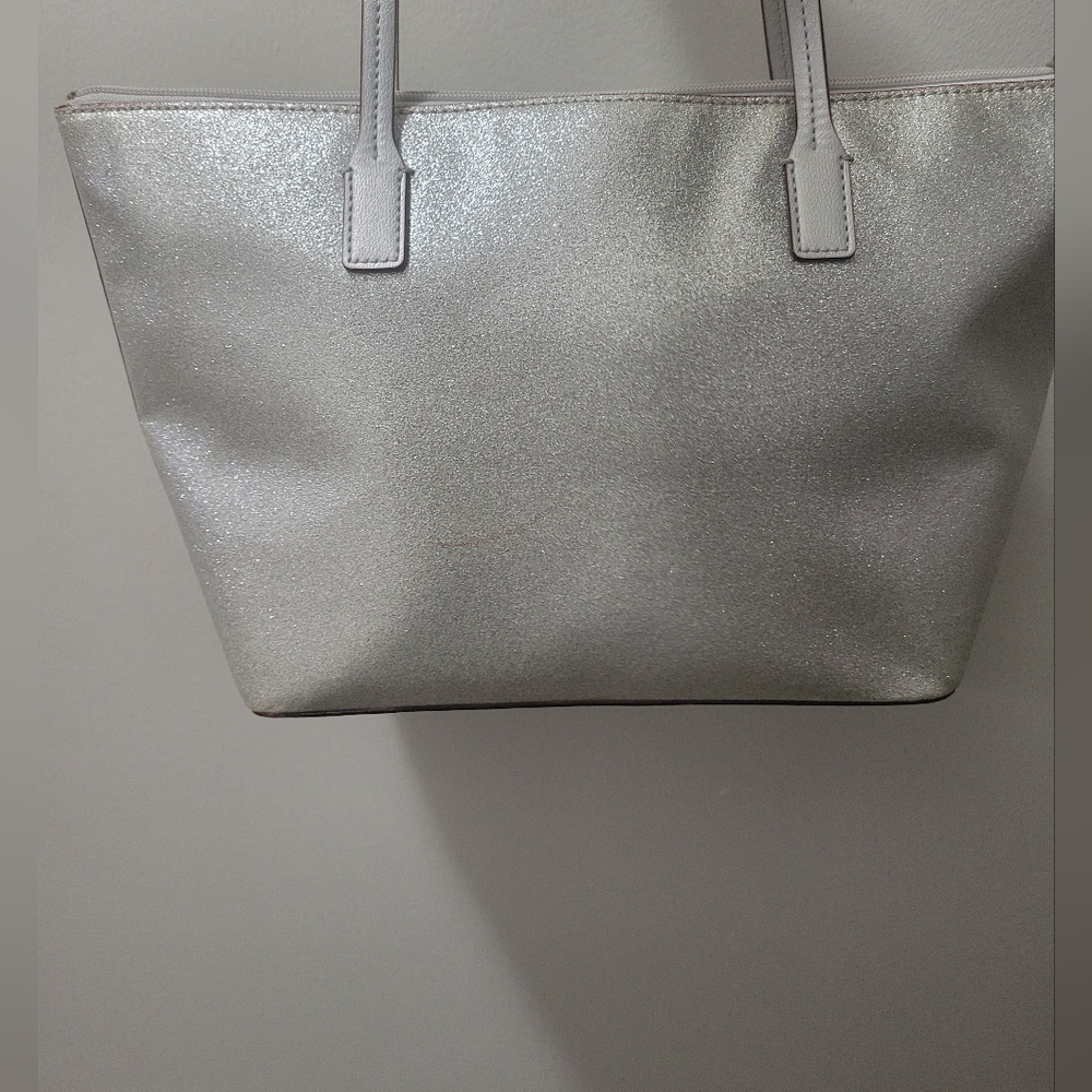 Kate Spade Shimmer Silver Small Tote Bag - Picture 2 of 10